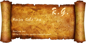 Rein Géza névjegykártya
