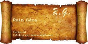 Rein Géza névjegykártya
